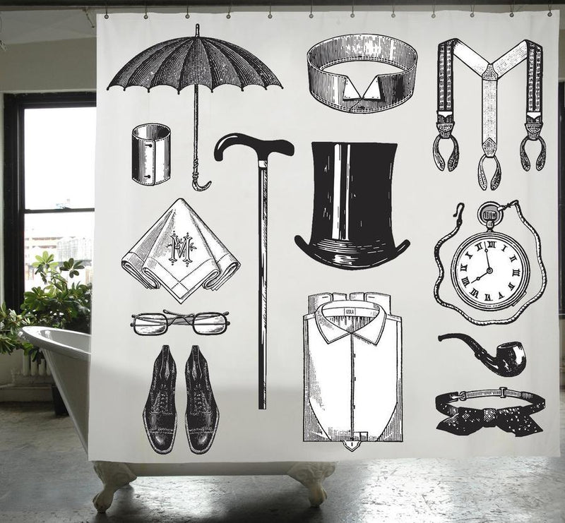 media image for Gentleman Canvas Shower Curtain 238