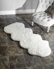 Hand Tufted One And A Half Piece Faux Sheepskin Rug in Natural design by NuLoom