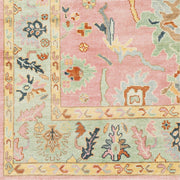 Hillcrest HIL-9044 Hand Knotted Rug in Pale Pink & Mint by Surya