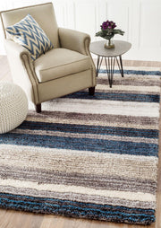 Hand Tufted Classie Shag Rug in Blue & Multi design by NuLoom