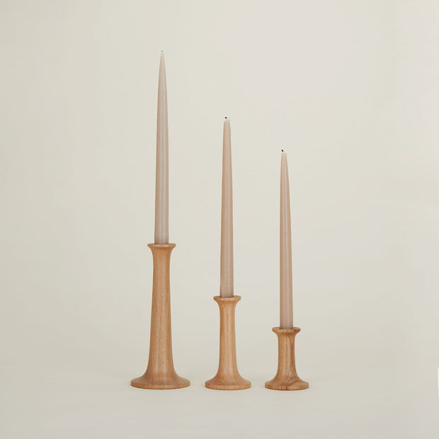 Simple Oak & Maple Candle Holders in Various Sizes by Hawkins New York