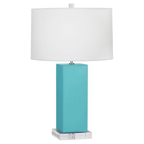 Harvey Table Lamp (Multiple Colors) with Oyster Linen Shade design by Robert Abbey