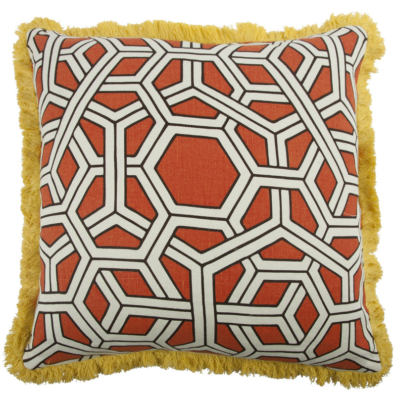 media image for Hexagon 22" Linen/Cotton Pillow in Alcazar design by Thomas Paul 285