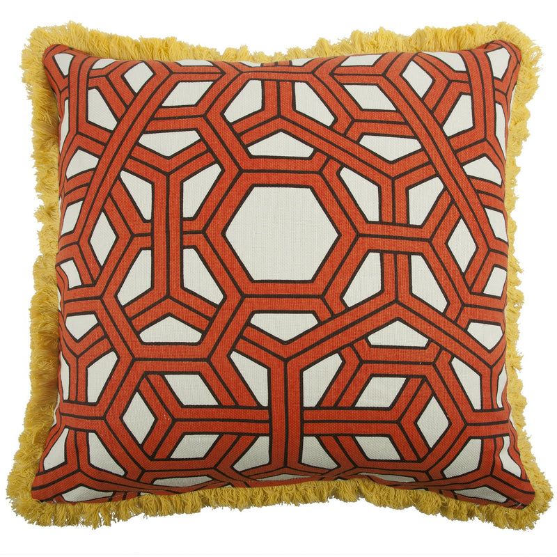 media image for Hexagon 22" Linen/Cotton Pillow in Alcazar design by Thomas Paul 235