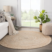 Hastings Natural Solid Beige & Gray Area Rug