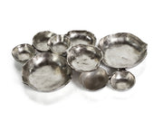 Cluster of Nine Round Serving Bowls in Nickel by Panorama City