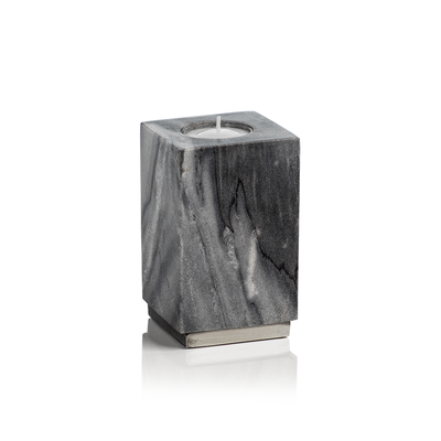 product image for Tuscan Gray Marble Tealight Holder on Nickel Base 32