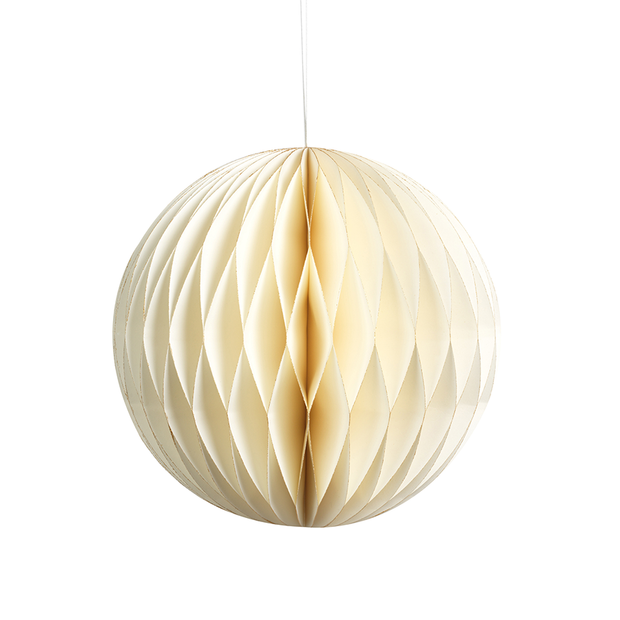wish paper decorative ball ornament ivory with gold glitter edges 4