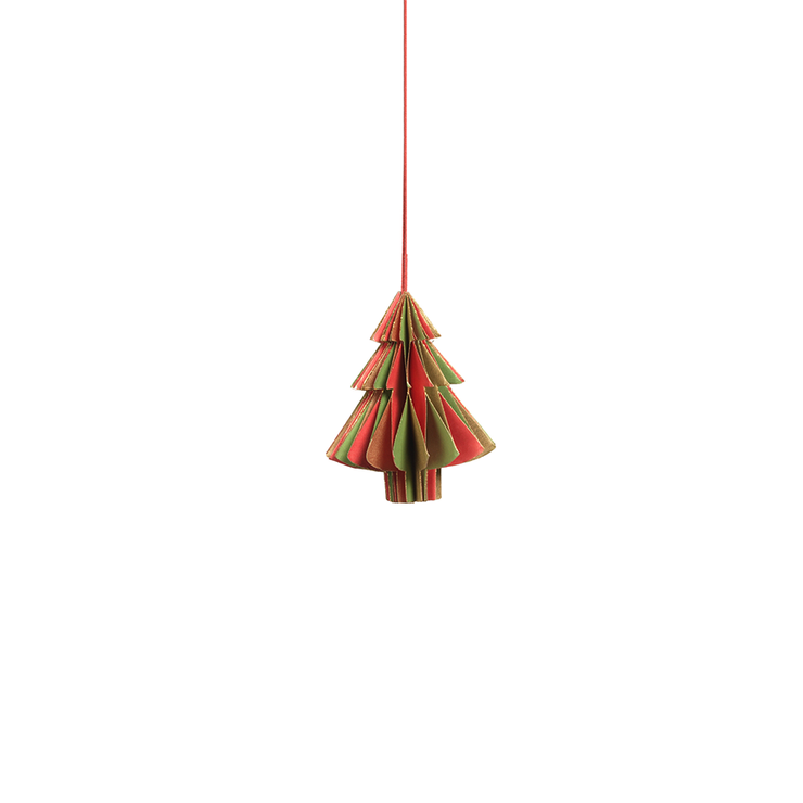 Wish Paper Decorative Tree Ornaments - Red, Green and Gold