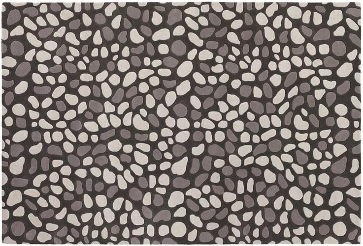 Inhabit Collection Hand-Tufted Area Rug, Black w/ Grey & White Pebbles