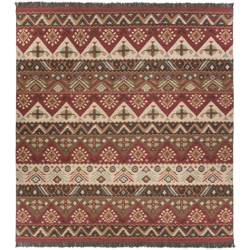 media image for Jewel Tone JT-8 Hand Woven Rug in Dark Red & Khaki by Surya 259