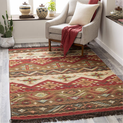 product image for Jewel Tone JT-8 Hand Woven Rug in Dark Red & Khaki by Surya 25