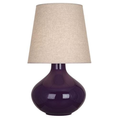 media image for June Table Lamp (Multiple Colors) with Buff Linen Shade design by Robert Abbey 291