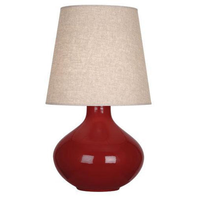 product image for June Table Lamp (Multiple Colors) with Buff Linen Shade design by Robert Abbey 6