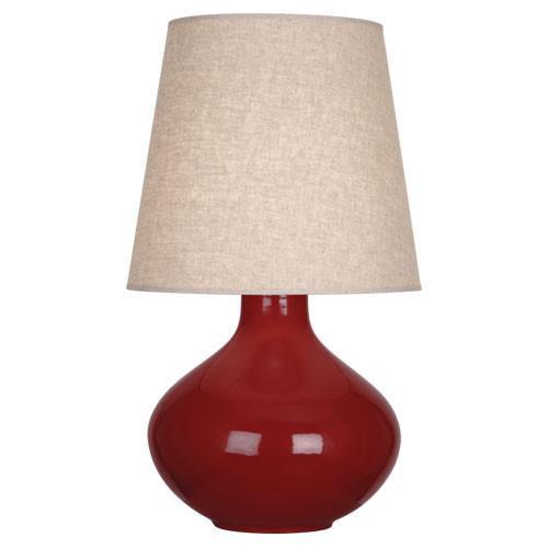 media image for June Table Lamp (Multiple Colors) with Buff Linen Shade design by Robert Abbey 258