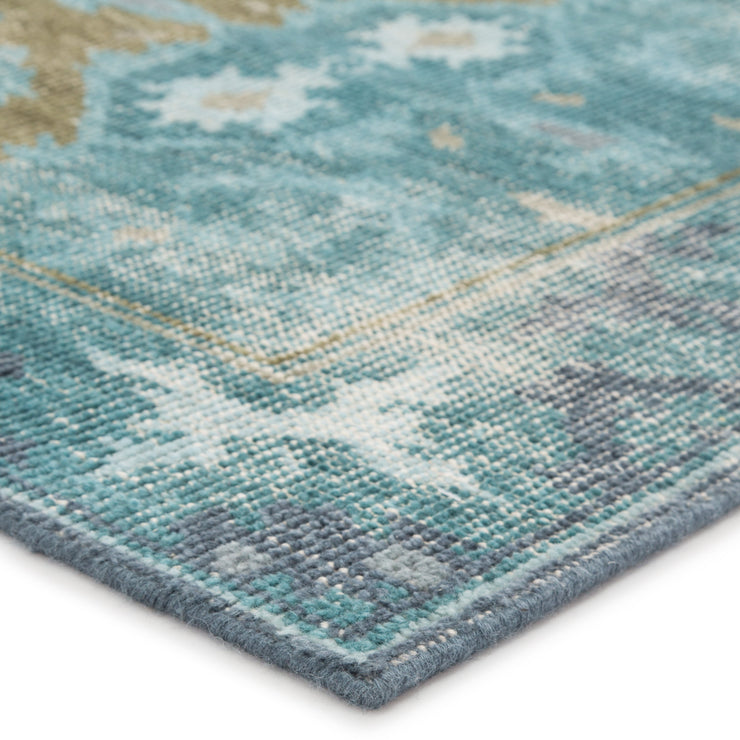 Modify Hand-Knotted Medallion Teal & Olive Area Rug