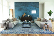 Modify Hand-Knotted Medallion Blue & Gray Area Rug