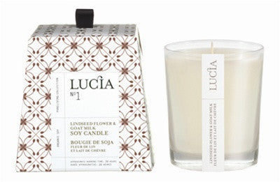Lucia Goat Milk & Linseed Flower Candle design by Lucia