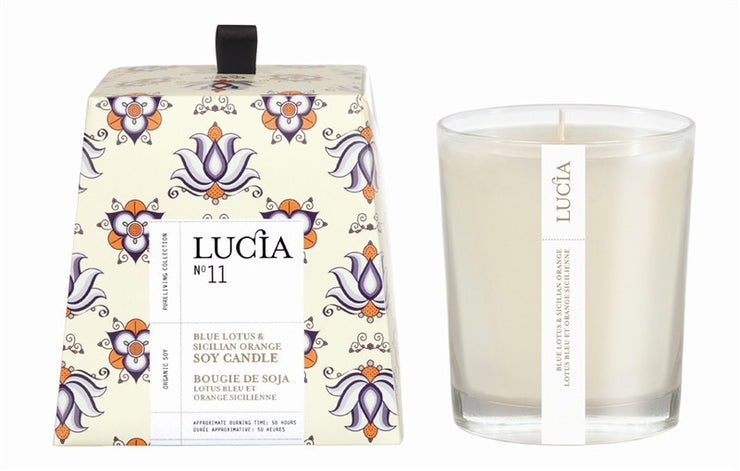 Blue Lotus and Sicilian Orange Candle design by Lucia