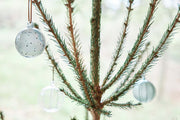 Natale Striped Christmas Glass Ball in Clear 4