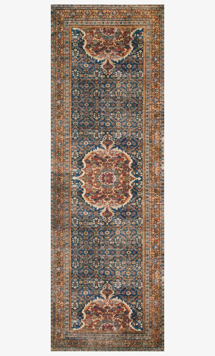 Layla Rug in Cobalt Blue & Spice by Loloi II