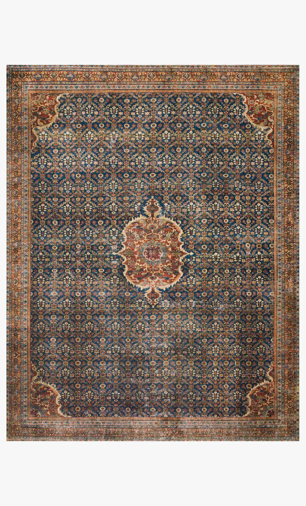 Layla Rug in Cobalt Blue & Spice by Loloi II