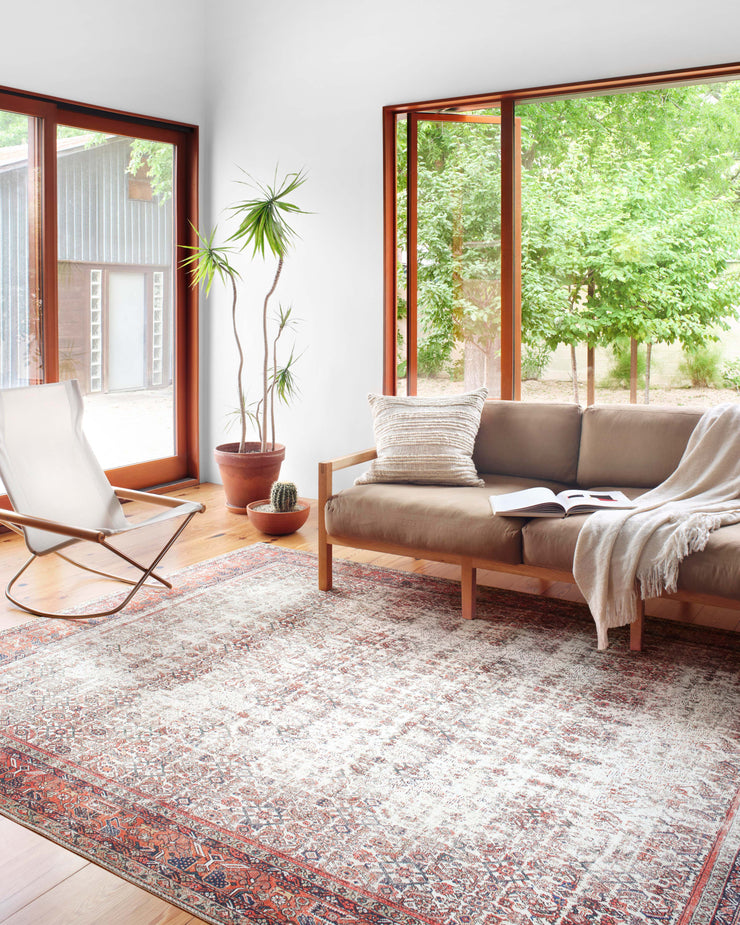 Layla Rug in Ivory / Brick by Loloi II