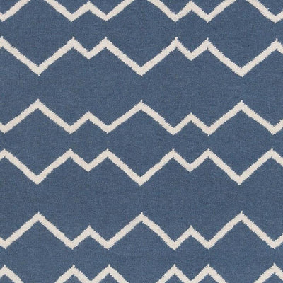 product image for Lima Collection Hand-Woven Area Rug, Blue & White Zigzag 81