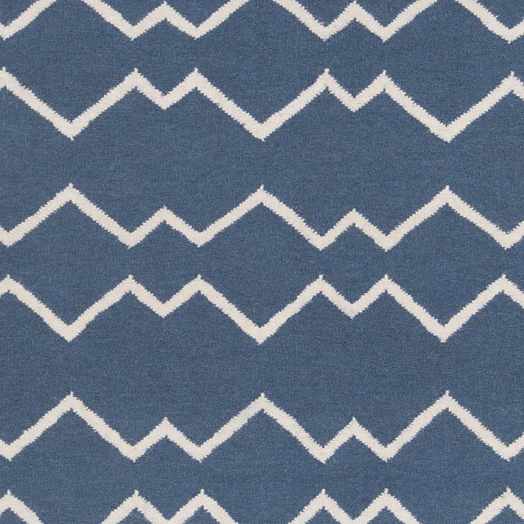 media image for Lima Collection Hand-Woven Area Rug, Blue & White Zigzag 22