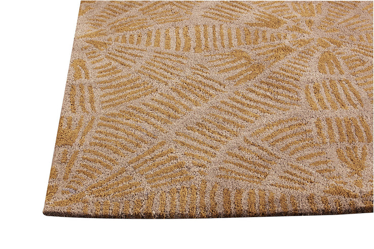 Labyrinth Collection Hand Tufted Wool Area Rug in Grey and Brown design by Mat the Basics