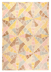 Labyrinth Collection Hand Tufted Wool Area Rug in Multi design by Mat the Basics