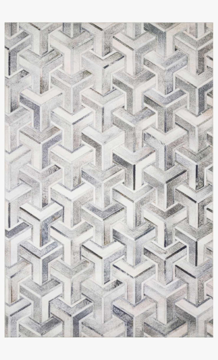Maddox Rug in Silver & Ivory by Loloi II