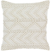 Merdo MDO-001 Hand Woven Pillow in Cream & White by Surya