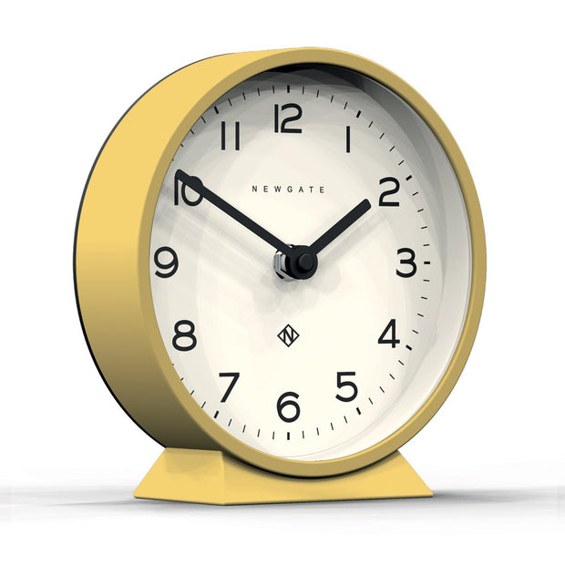 M Mantel Clock in Yellow design by Newgate