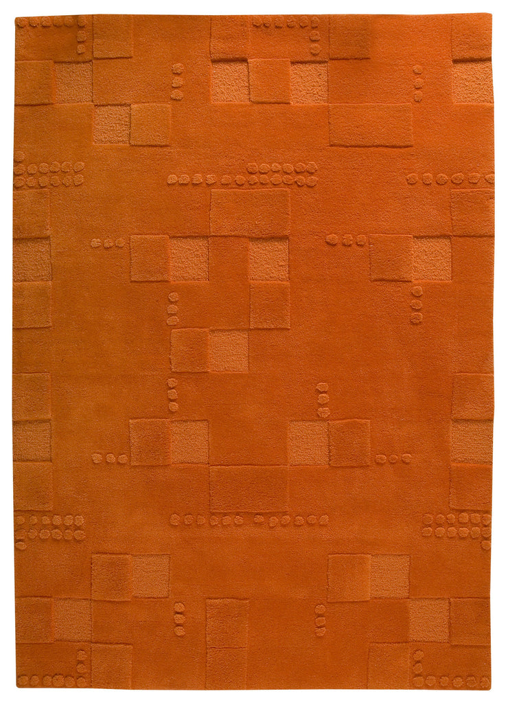 Miami Collection Hand Tufted Wool Area Rug in Orange design by Mat the Basics
