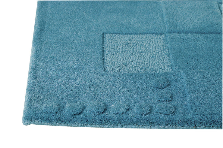 Miami Collection Hand Tufted Wool Area Rug in Turquoise design by Mat the Basics