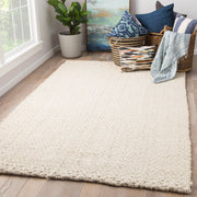 Tracie Natural Solid White Area Rug