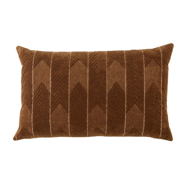 Bourdelle Chevron Pillow in Brown by Jaipur Living