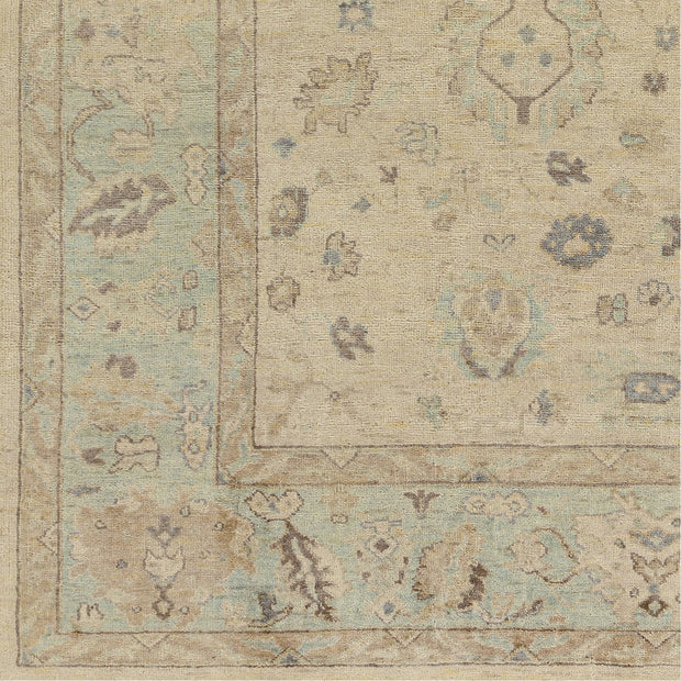 Normandy NOY-8010 Hand Knotted Rug in Cream & Sea Foam by Surya
