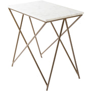 Norah NRH-001 End Table with White Top & Gold Base by Surya