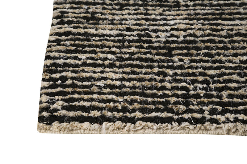media image for Nature Collection Hand Woven Wool and Hemp Area Rug in Black and White design by Mat the Basics 218