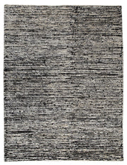Nature Collection Hand Woven Wool and Hemp Area Rug in Black and White design by Mat the Basics