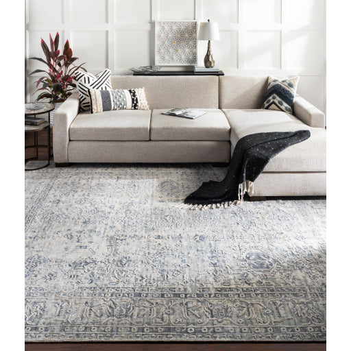 media image for Jordan Viscose Dark Blue Rug Roomscene Image 277