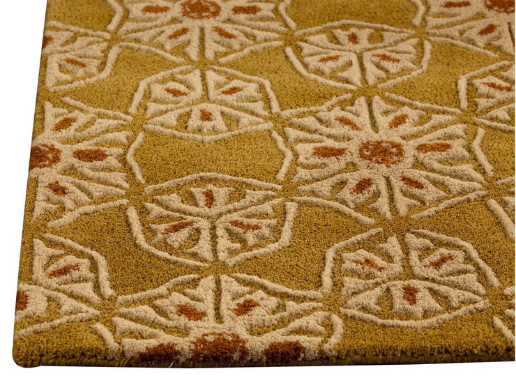 Normandie Collection Hand Tufted Wool Area Rug in Gold design by Mat the Basics