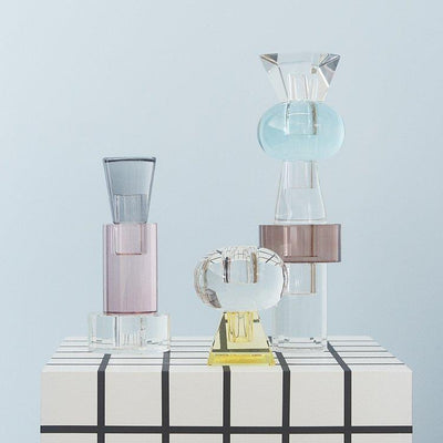product image for Nordic Glass Candleholder - Low Facet - Clear 2