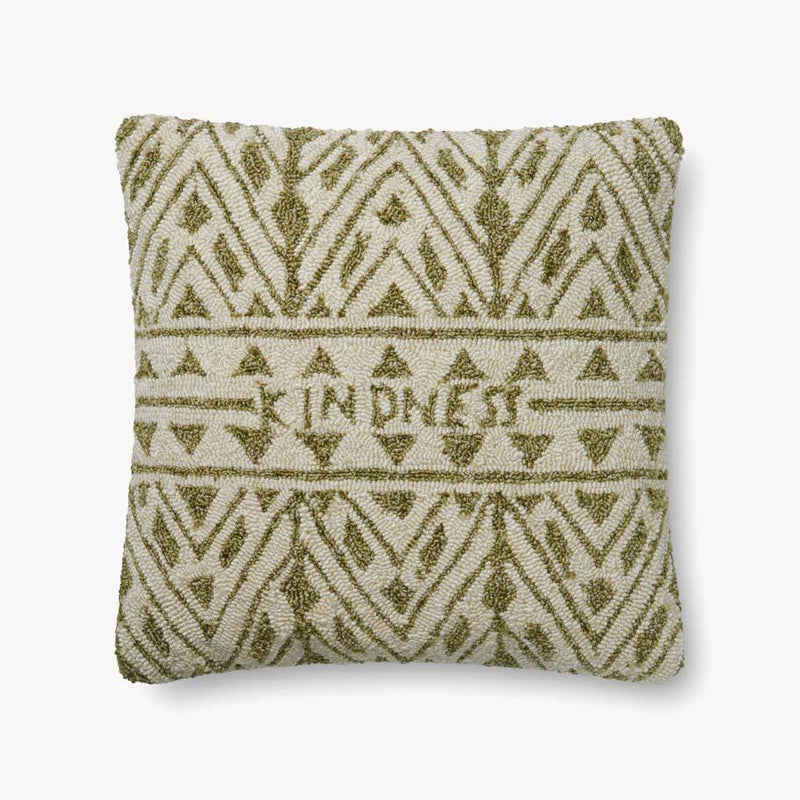media image for Green & Ivory Pillow by ED Ellen DeGeneres Crafted by Loloi 216