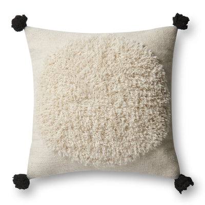 product image for Shaggy Ivory & Black Pillow by Justina Blakeney ?? Loloi 75