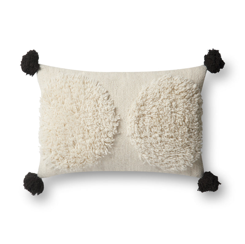 media image for Shaggy Ivory & Black Pillow by Justina Blakeney ?? Loloi 292