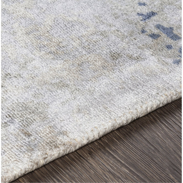 Park Avenue Hand Loomed Rug in Dark Blue, Medium Gray, Camel, Cream, W ...