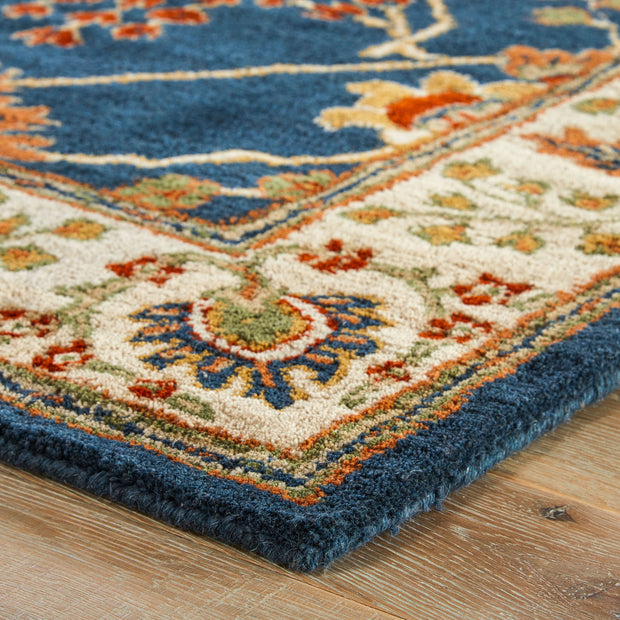 Chambery Handmade Floral Blue & Multicolor Area Rug